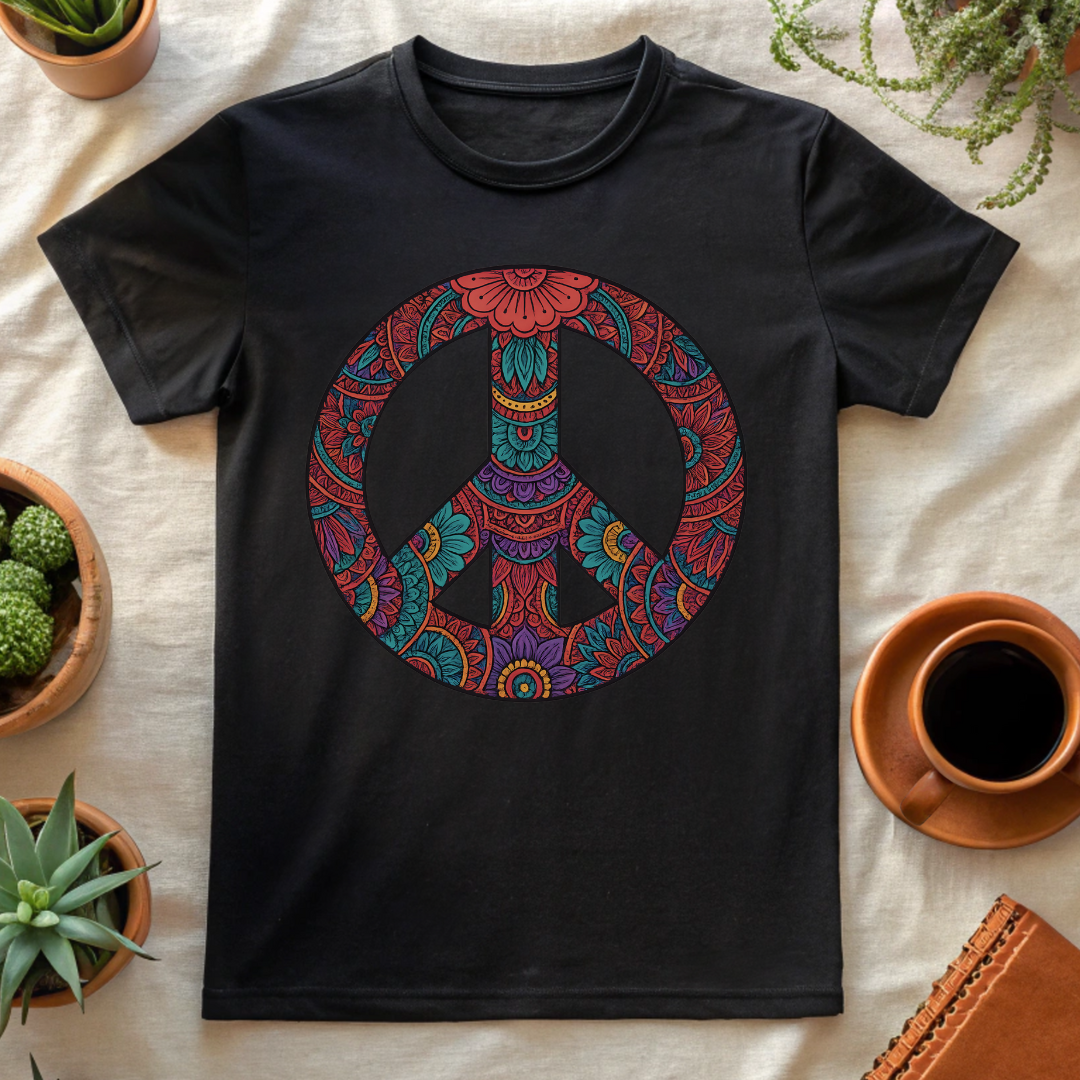 PEACE MANDALA T-SHIRT - T-Shirt - Astrotees.co
