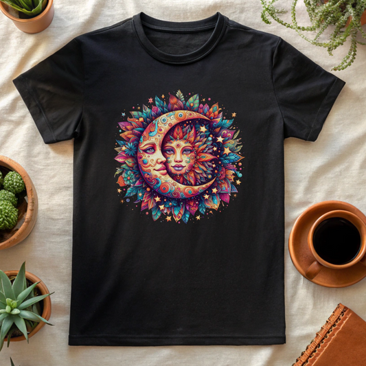 SUN & MOON COLORFUL T-SHIRT - T-Shirt - Astrotees.co