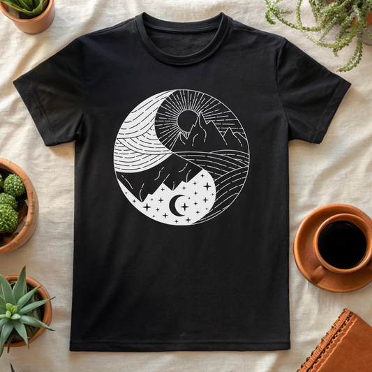 YINYANG SUN AND MOON T-SHIRT - T-Shirt - Astrotees.co