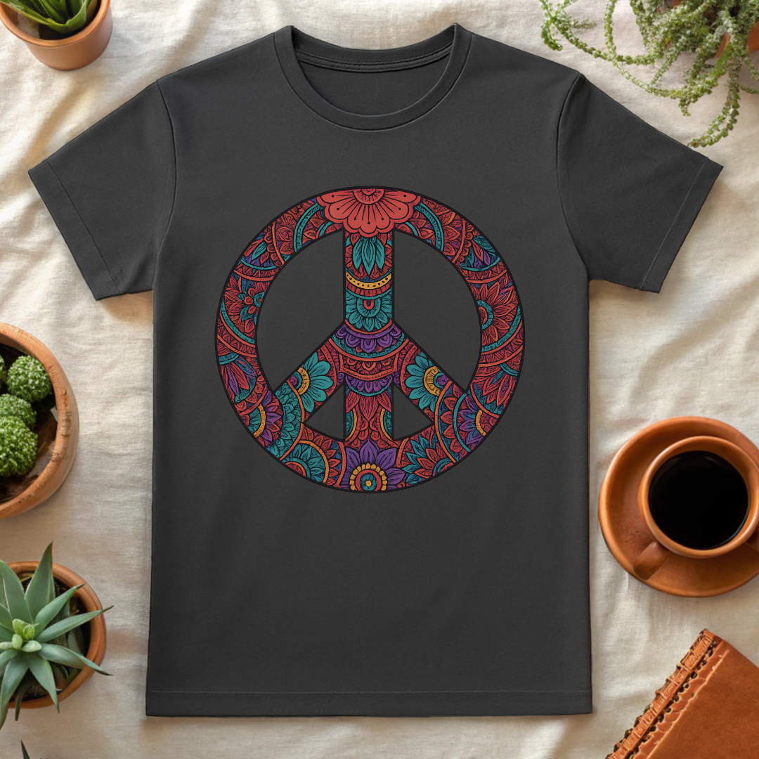 PEACE MANDALA T-SHIRT - T-Shirt - Astrotees.co