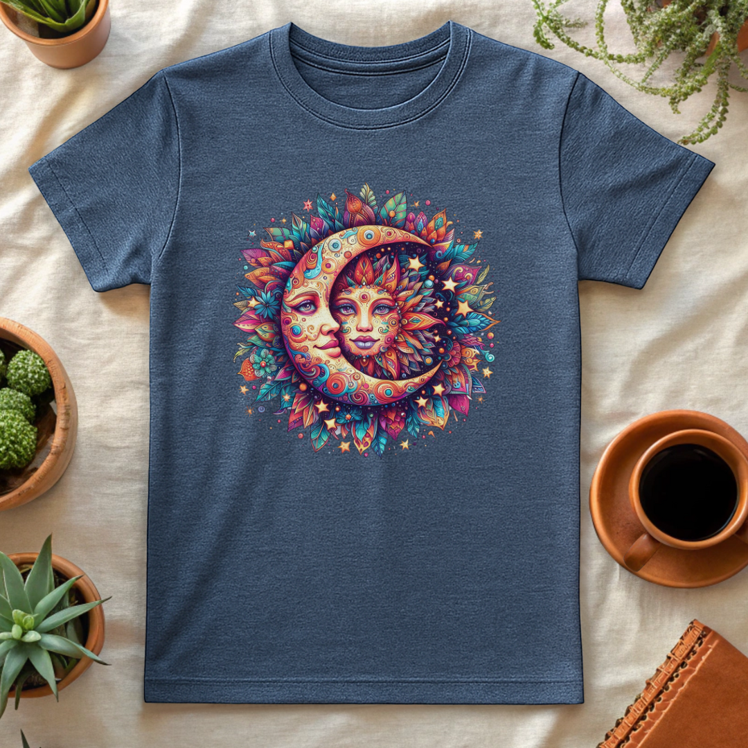 SUN & MOON COLORFUL T-SHIRT - T-Shirt - Astrotees.co