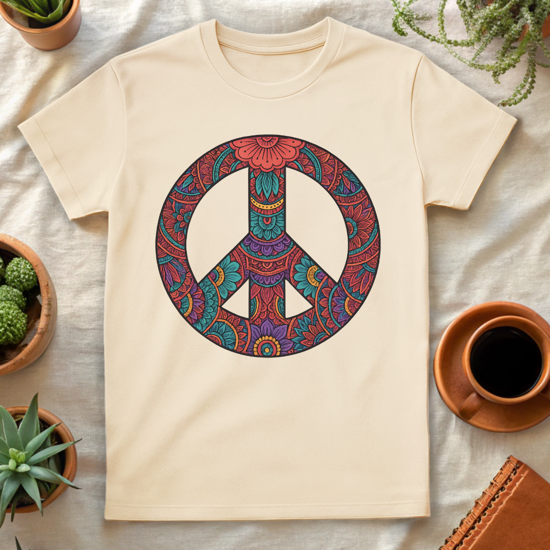 PEACE MANDALA T-SHIRT - T-Shirt - Astrotees.co