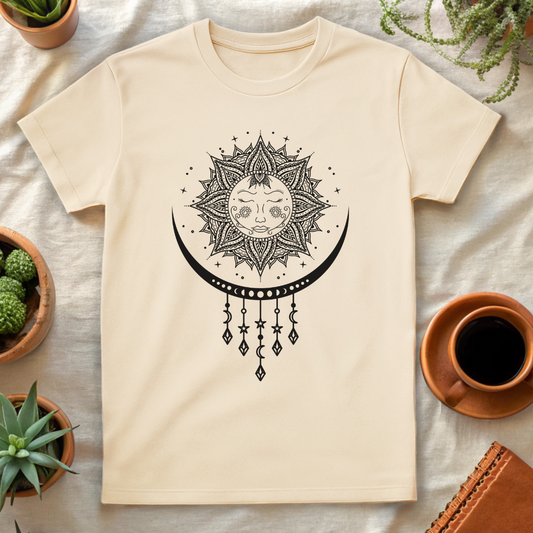 SUN AND MOON MANDALA T-SHIRT - T-Shirt - Astrotees.co