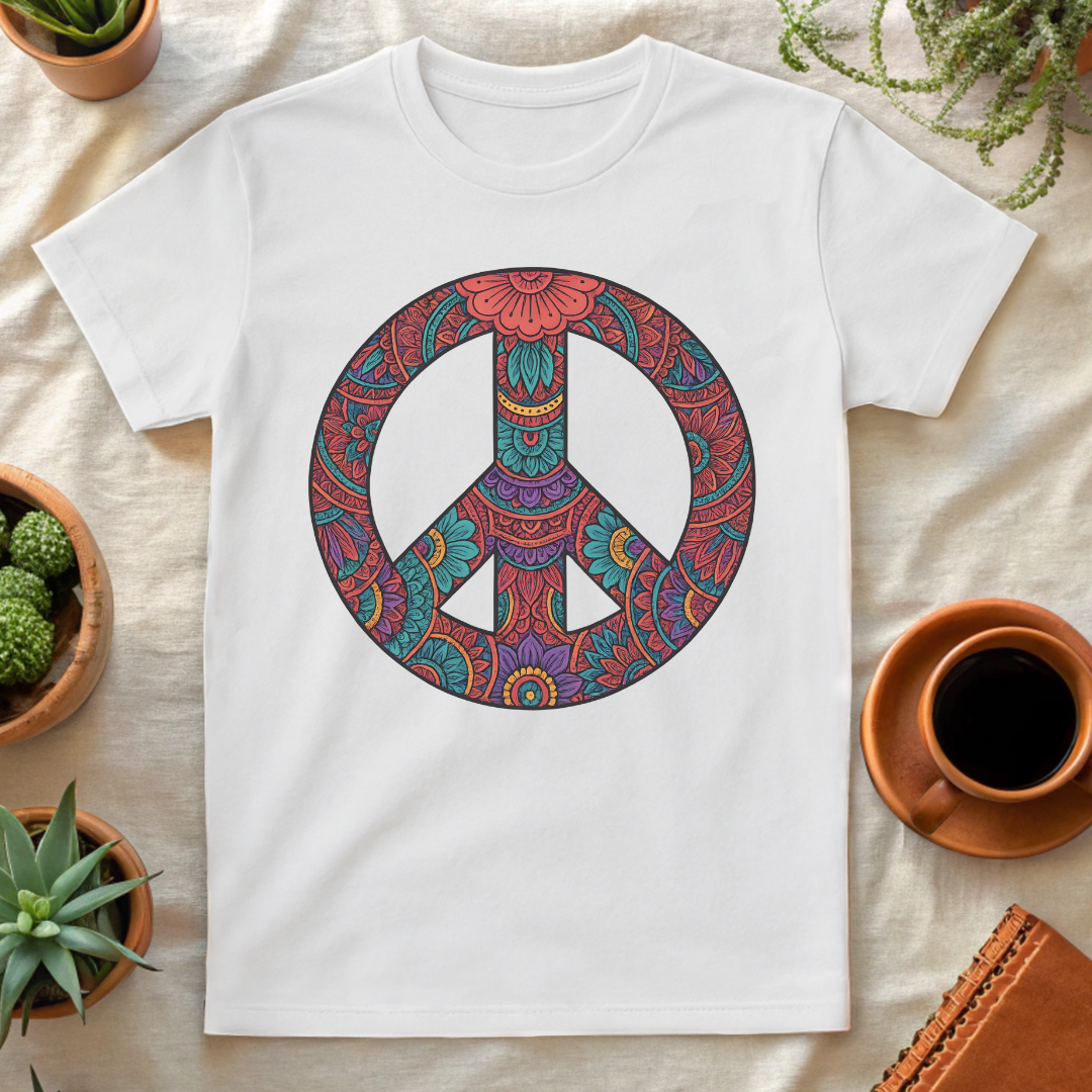 PEACE MANDALA T-SHIRT - T-Shirt - Astrotees.co