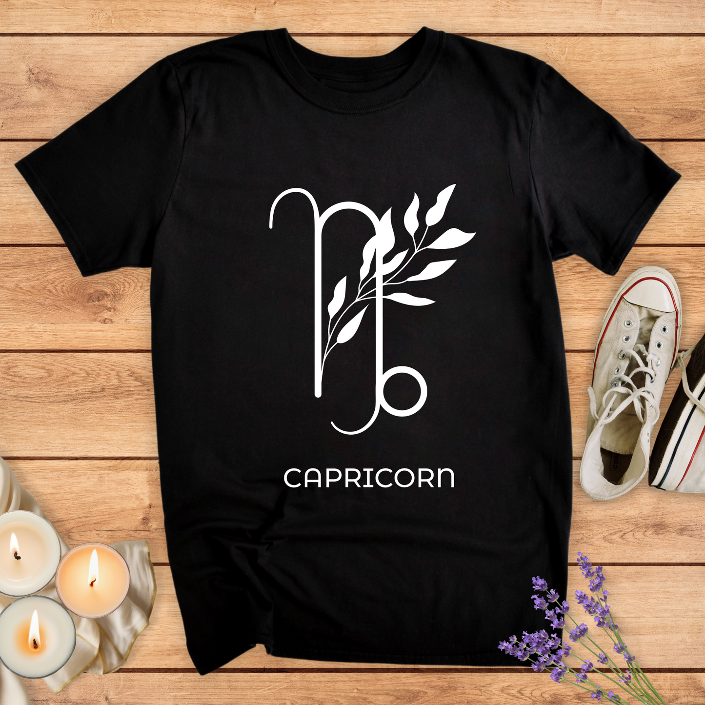 CAPRICORN FLOWER SIMPLE T-SHIRT