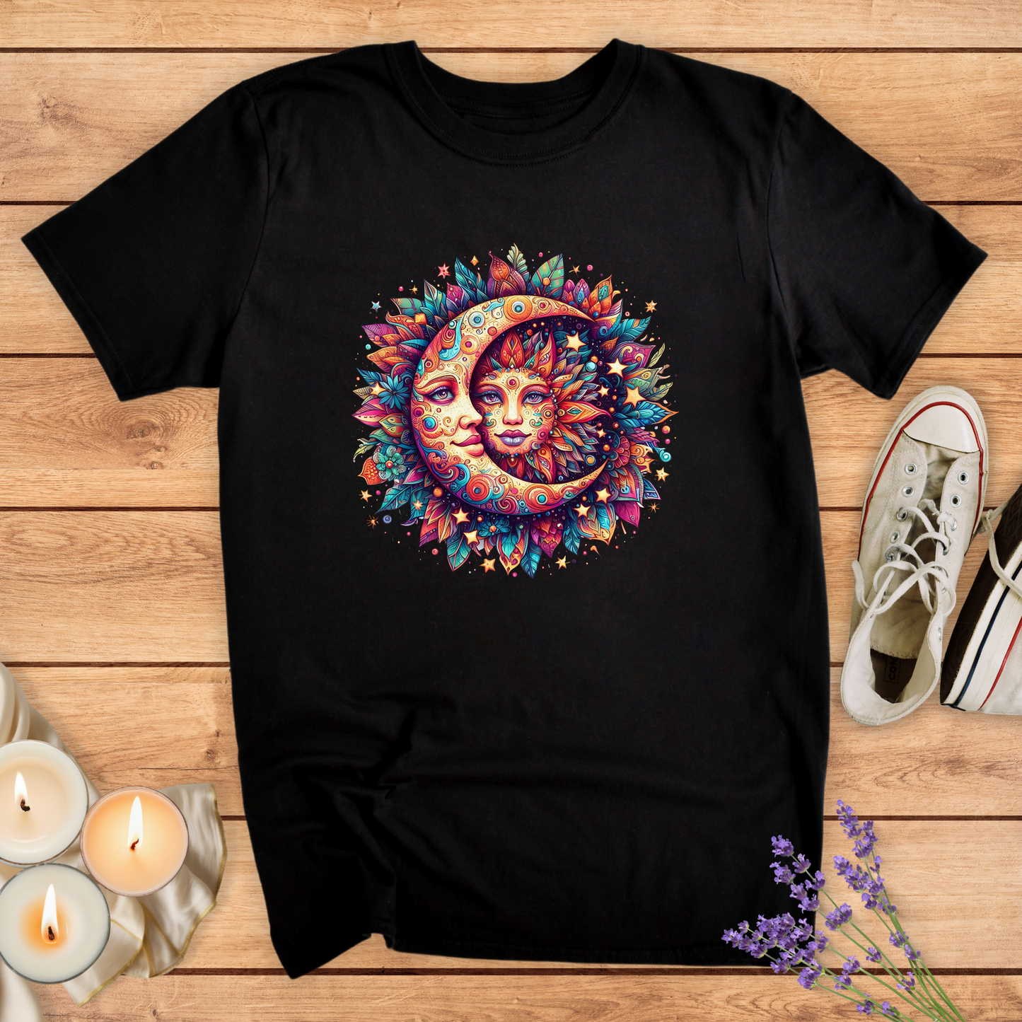 SUN & MOON COLORFUL T-SHIRT