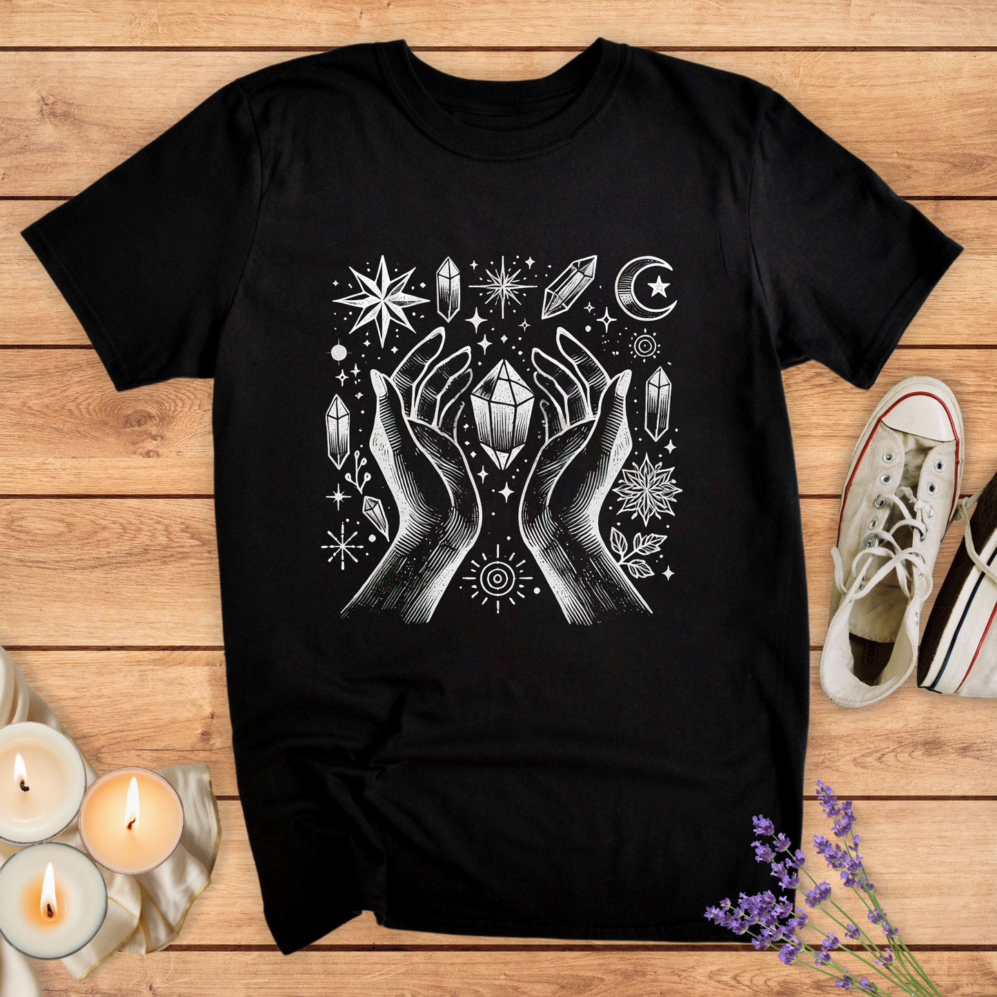 HANDS AND CRYSTALS T-SHIRT