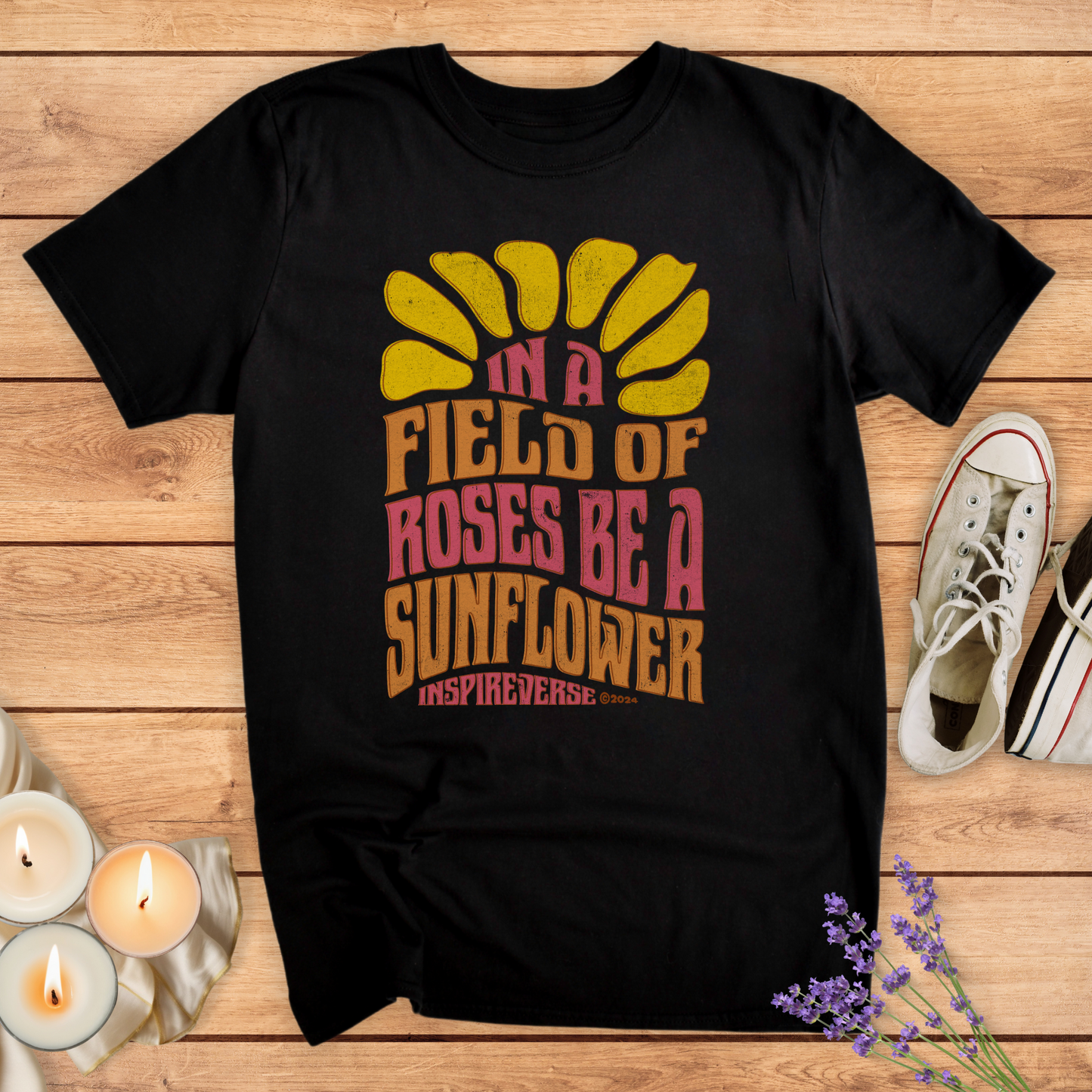 BE A SUNFLOWER T-SHIRT - Print Material - Vibe Culture