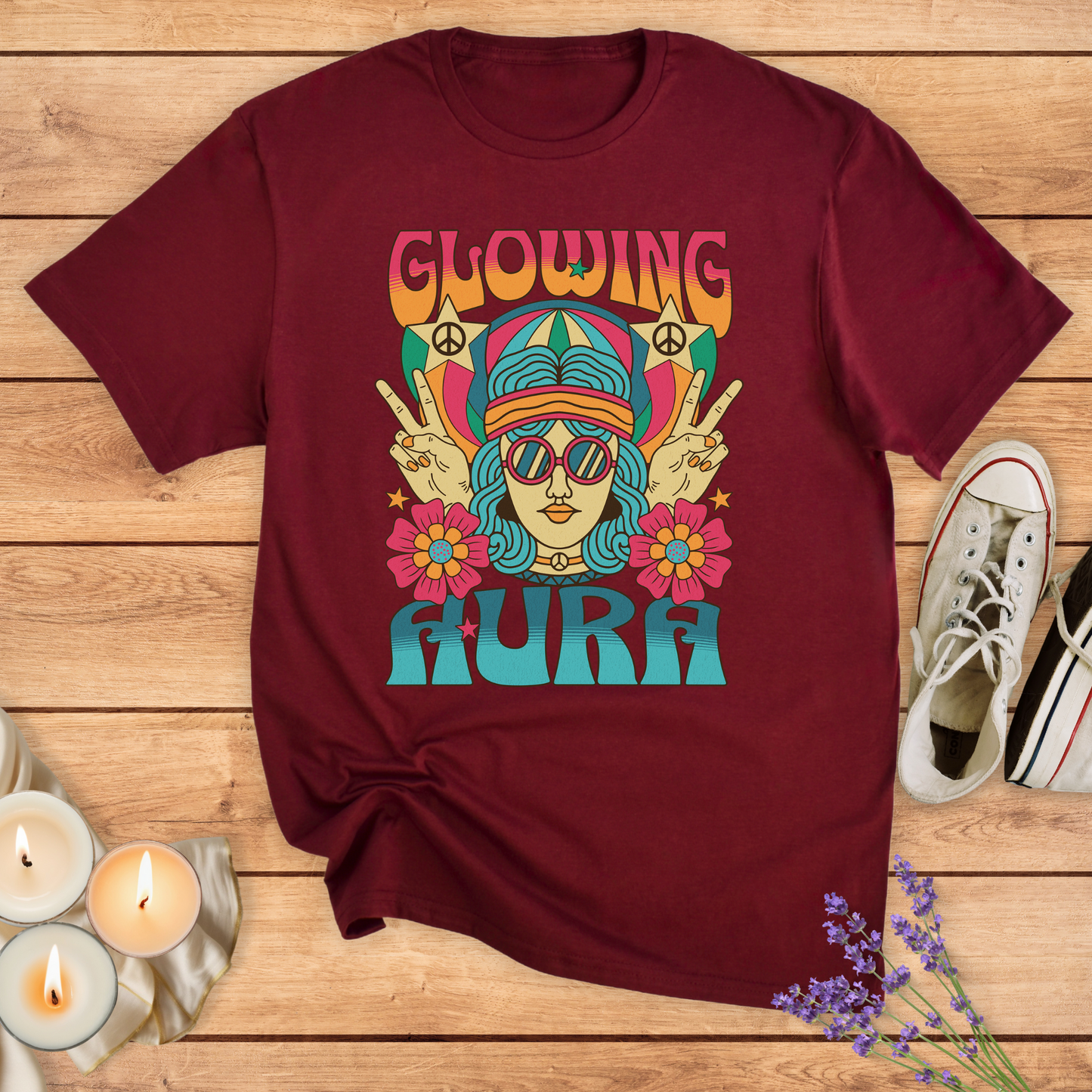 GLOWING AURA T-SHIRT - Print Material - Vibe Culture
