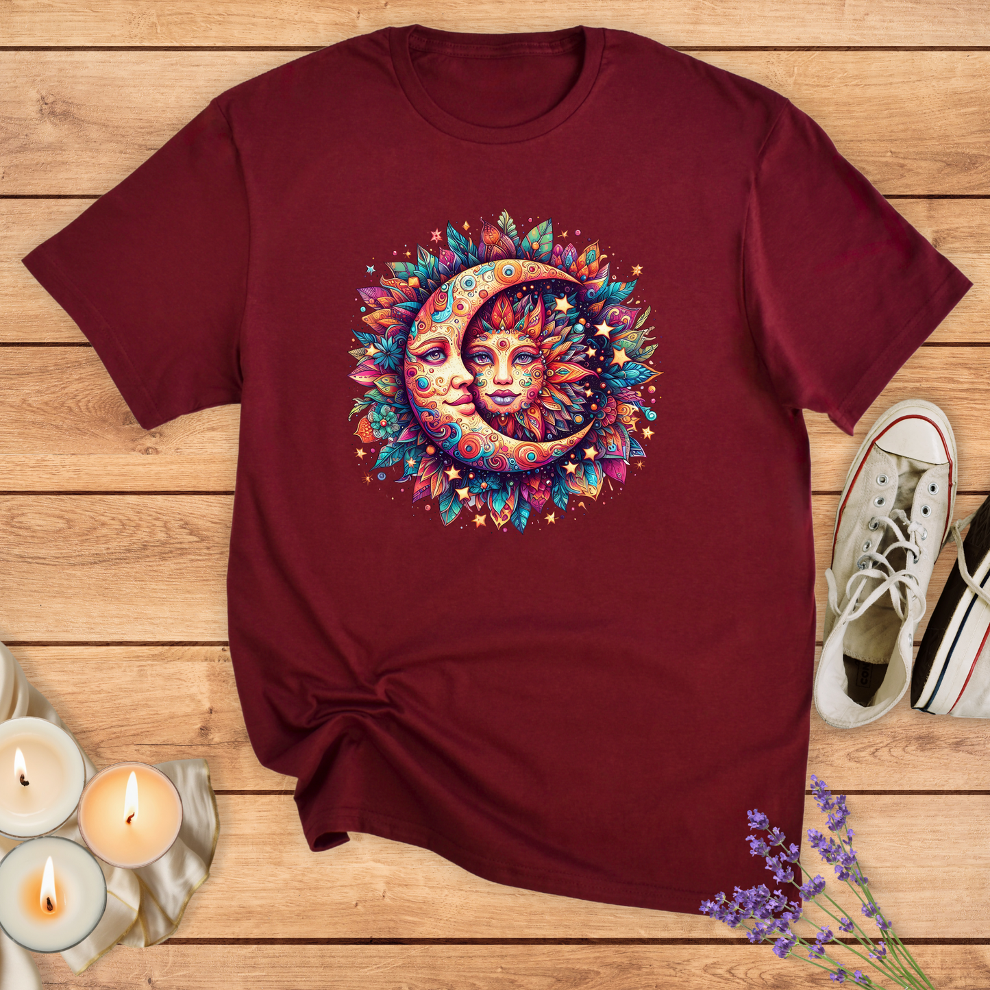 SUN & MOON COLORFUL T-SHIRT