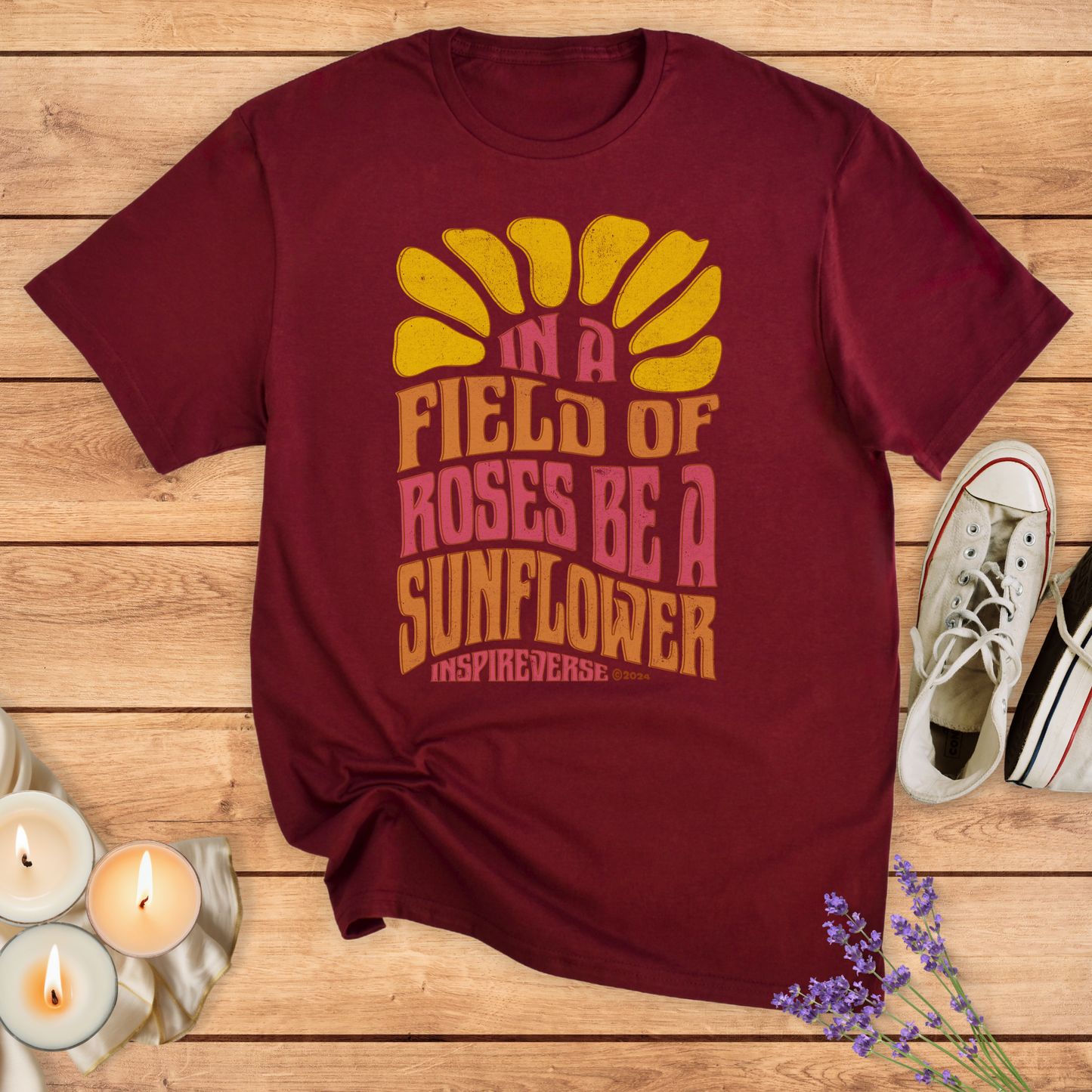 BE A SUNFLOWER T-SHIRT - Print Material - Vibe Culture