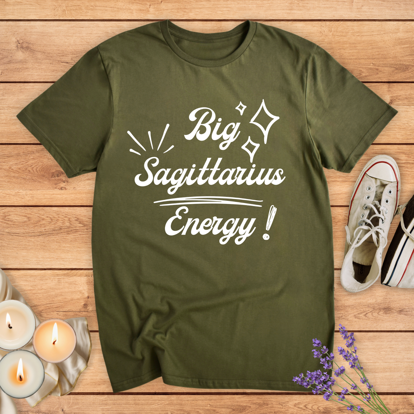 BIG SAGITTARIUS ENERGY T-SHIRT - Print Material - Vibe Culture