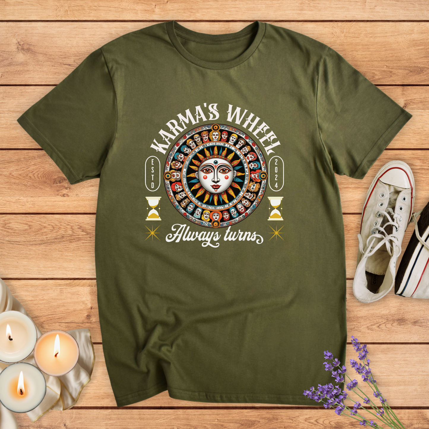 KARMA´S WHEEL T-SHIRT - Print Material - Vibe Culture