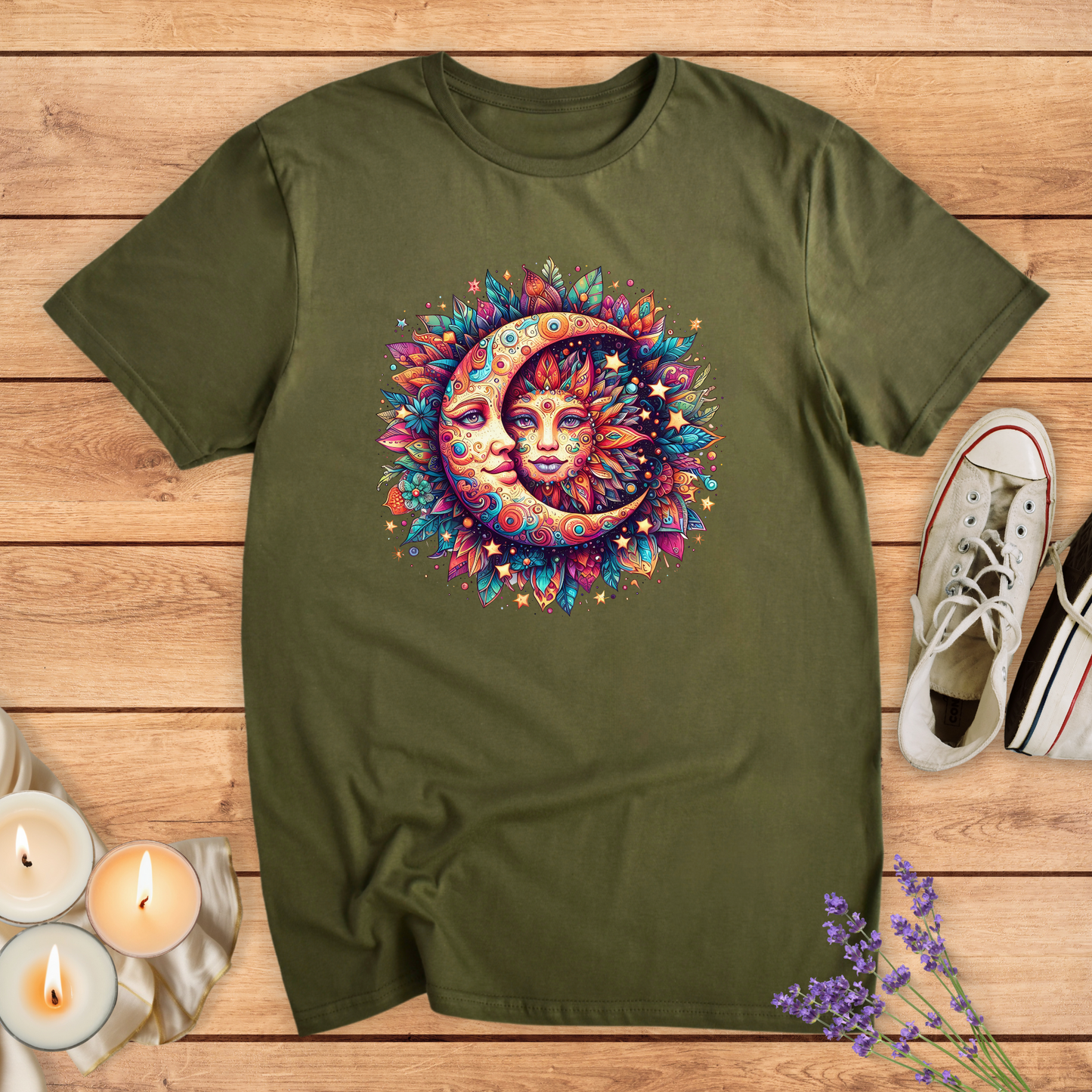 SUN & MOON COLORFUL T-SHIRT