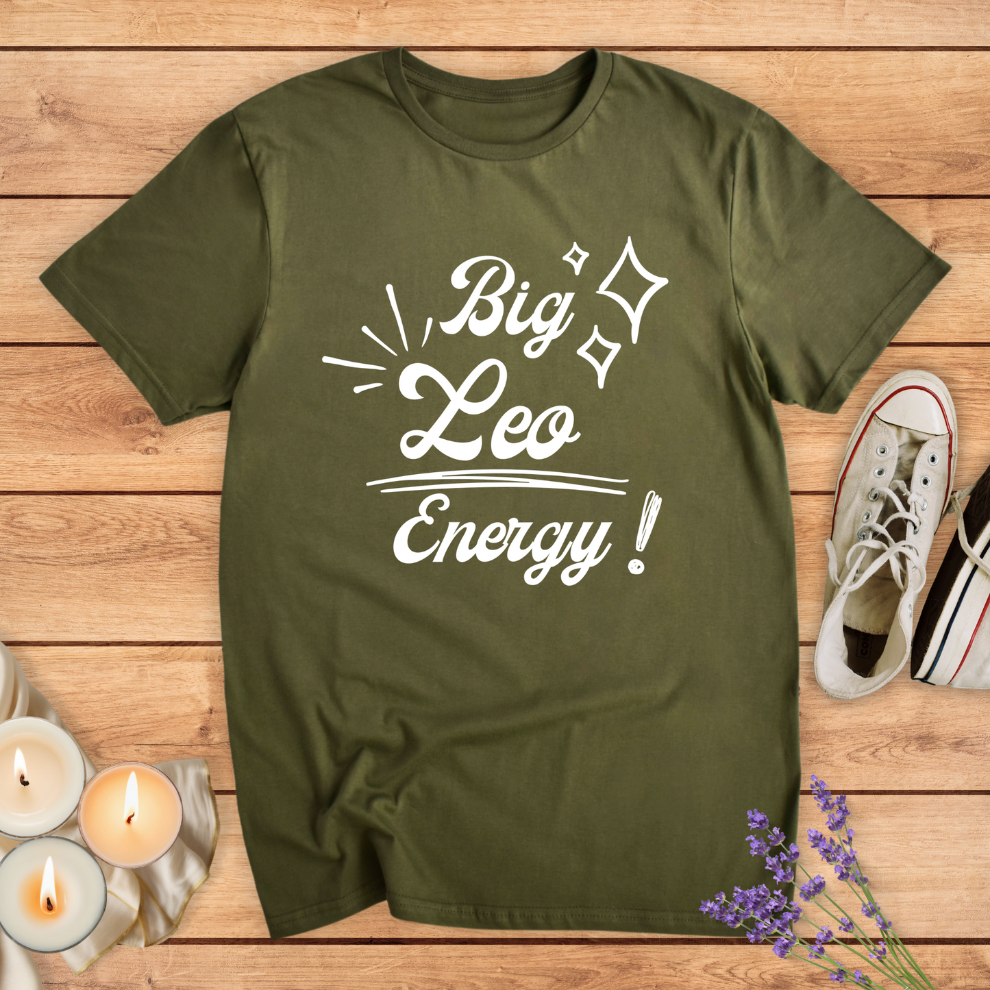 BIG LEO ENERGY T-SHIRT - Print Material - Vibe Culture