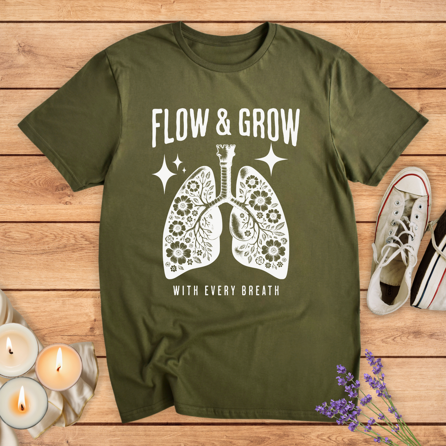 FLOW & GROW T-SHIRT - Print Material - Vibe Culture