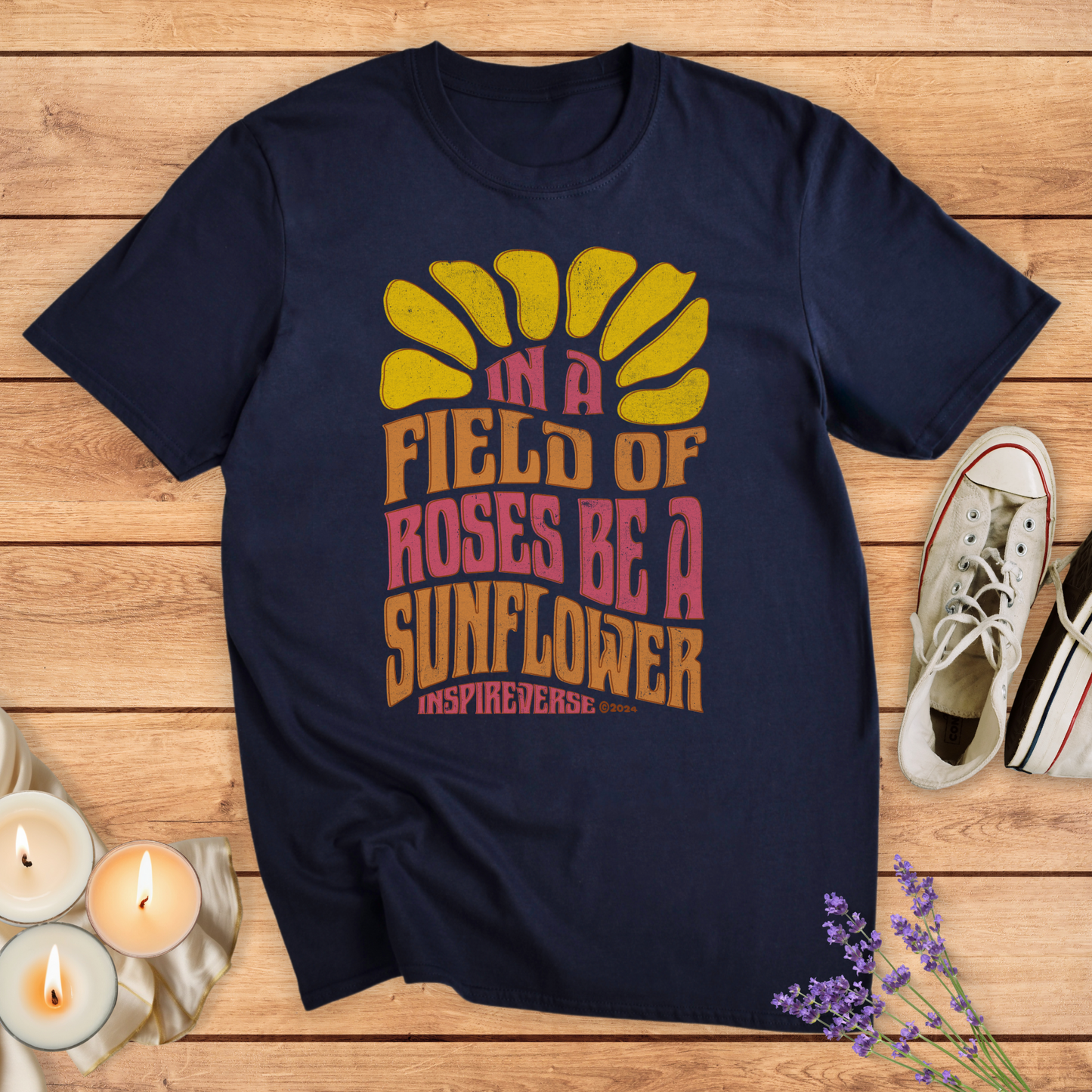 BE A SUNFLOWER T-SHIRT - Print Material - Vibe Culture