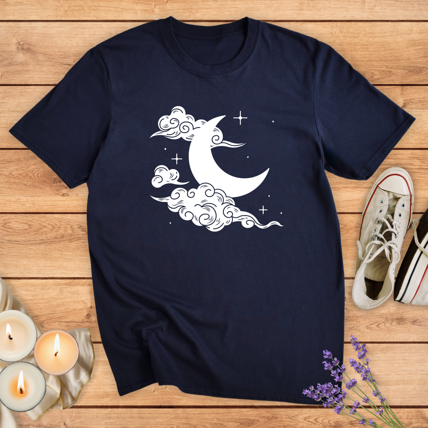 MOON AND CLOUDS T-SHIRT - T-Shirt - Vibe Culture