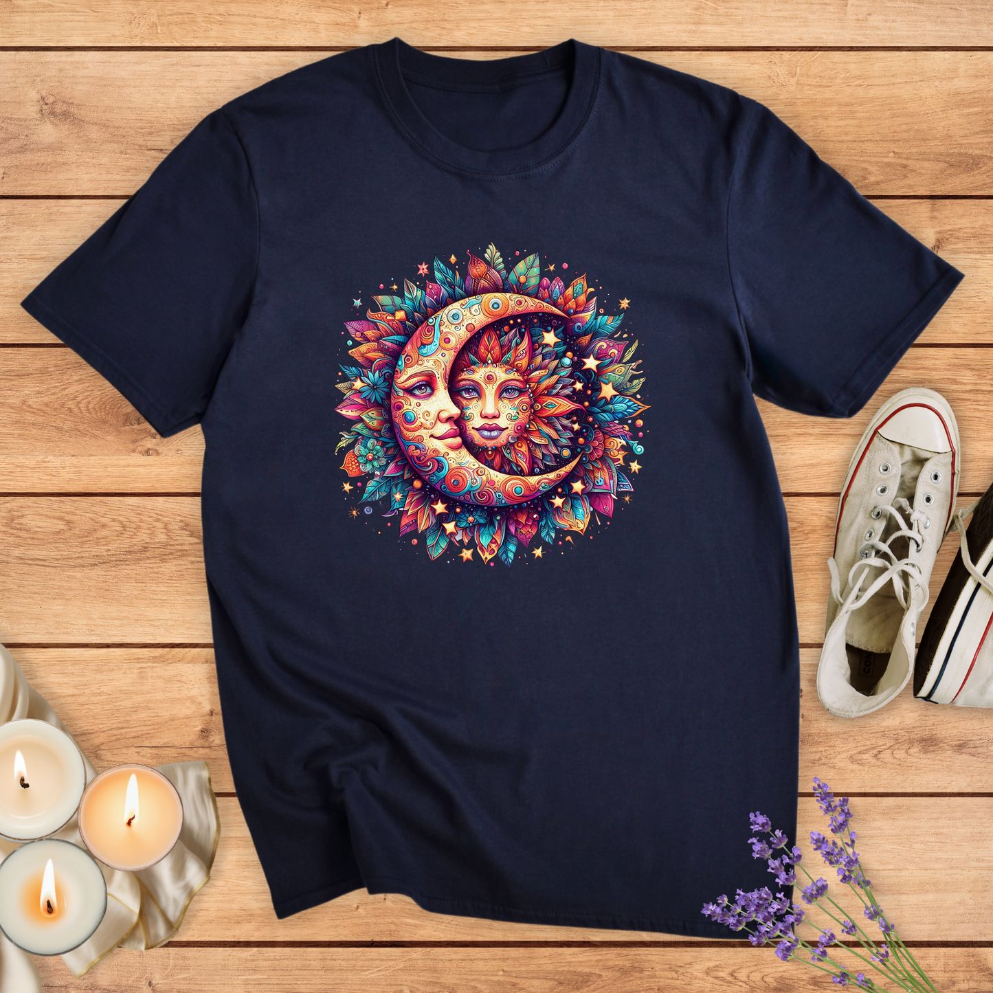 SUN & MOON COLORFUL T-SHIRT