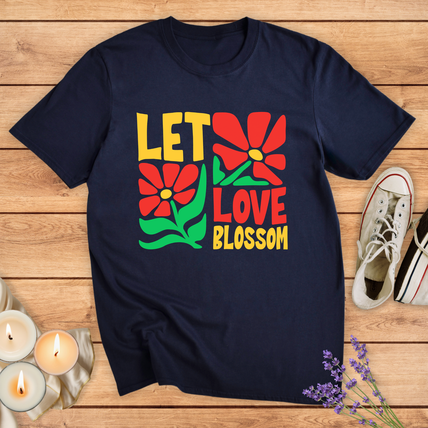 LET LOVE BLOSSOM T-SHIRT - Print Material - Vibe Culture