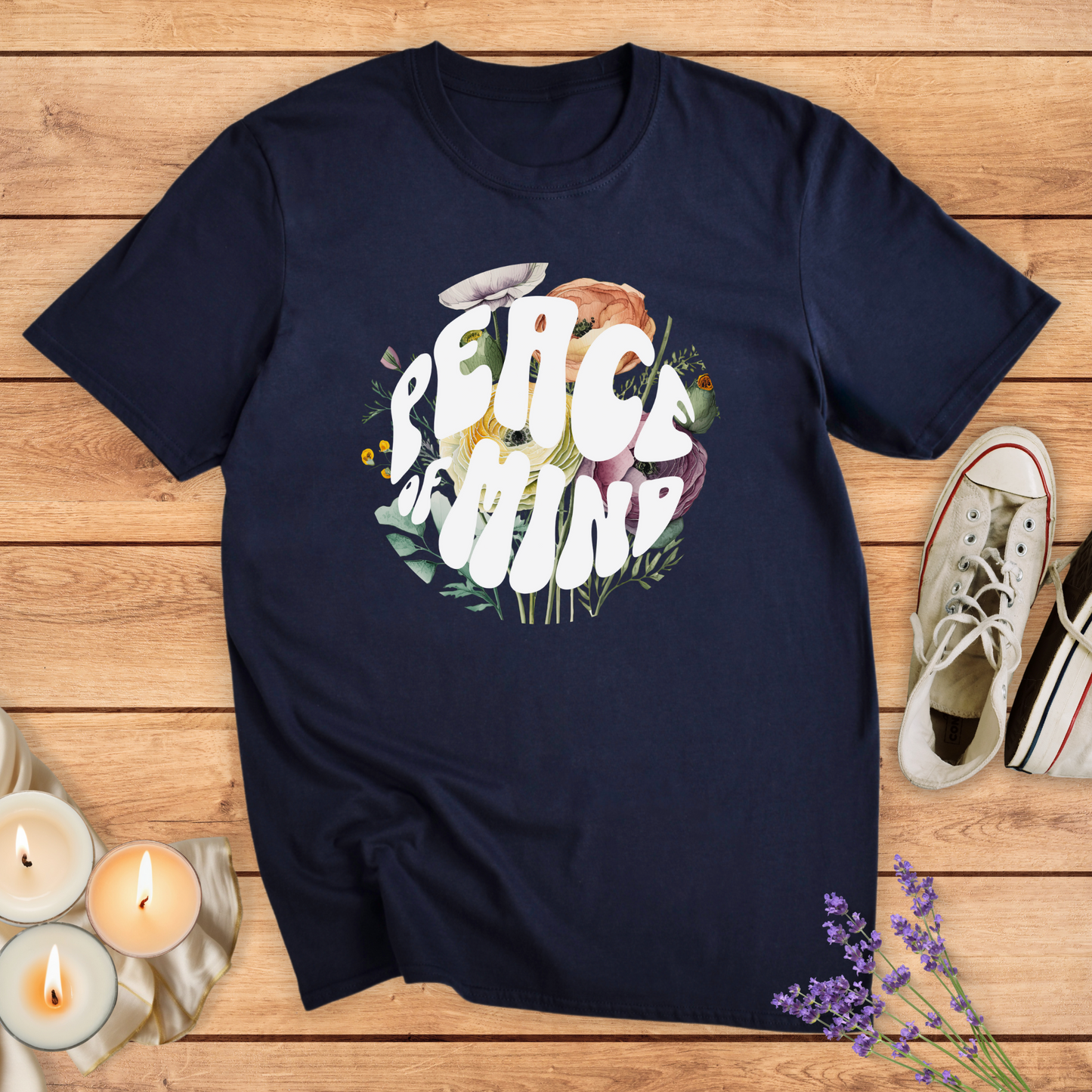 PEACEFUL FLOWERS T-SHIRT - Print Material - Vibe Culture