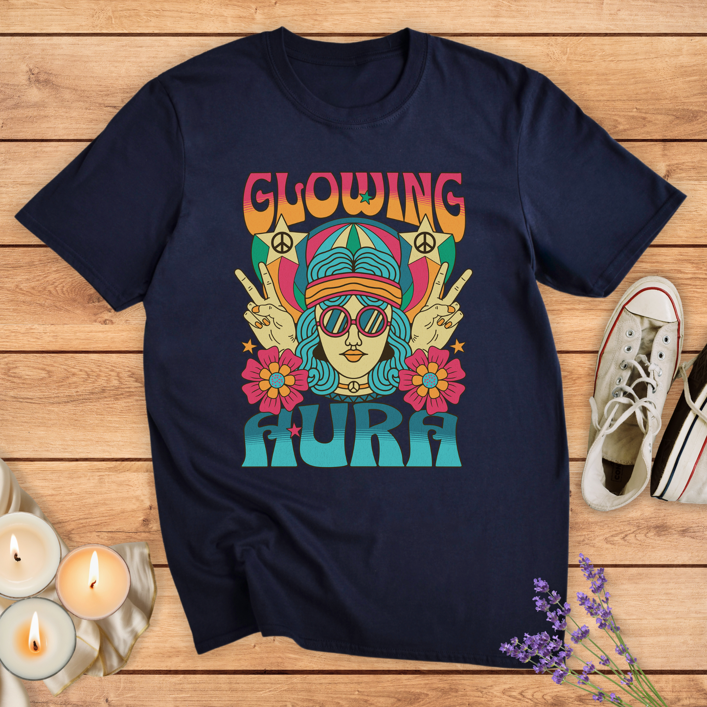 GLOWING AURA T-SHIRT - Print Material - Vibe Culture