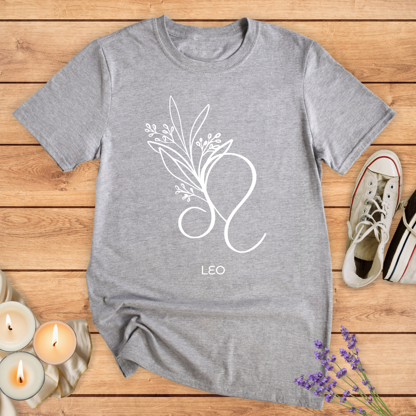 LEO FLOWER SIMPLE T-SHIRT