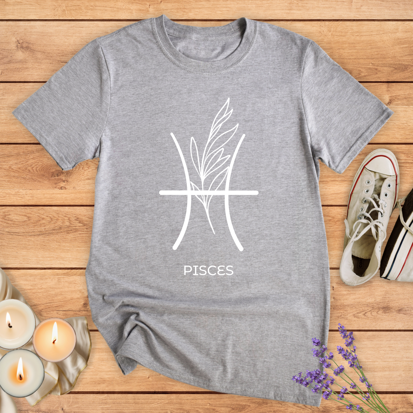 PISCES FLOWER SIMPLE T-SHIRT