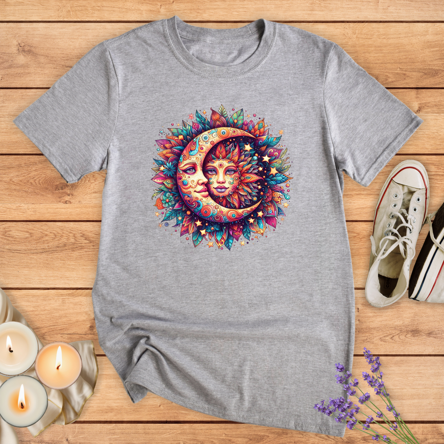 SUN & MOON COLORFUL T-SHIRT