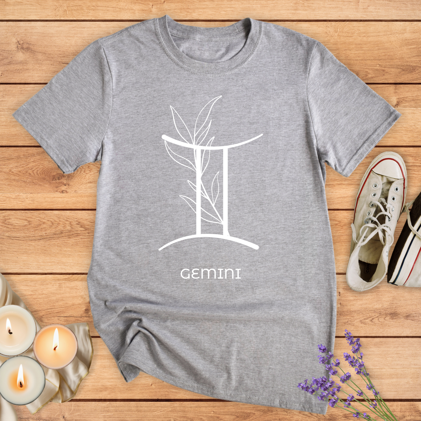GEMINI FLOWER SIMPLE T-SHIRT