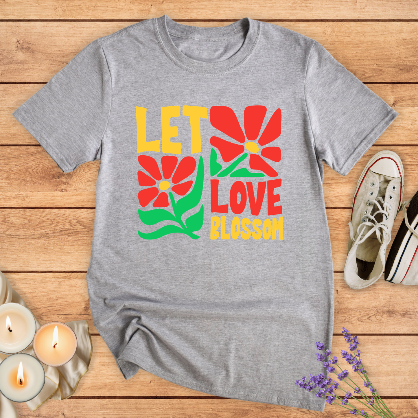LET LOVE BLOSSOM T-SHIRT - Print Material - Vibe Culture