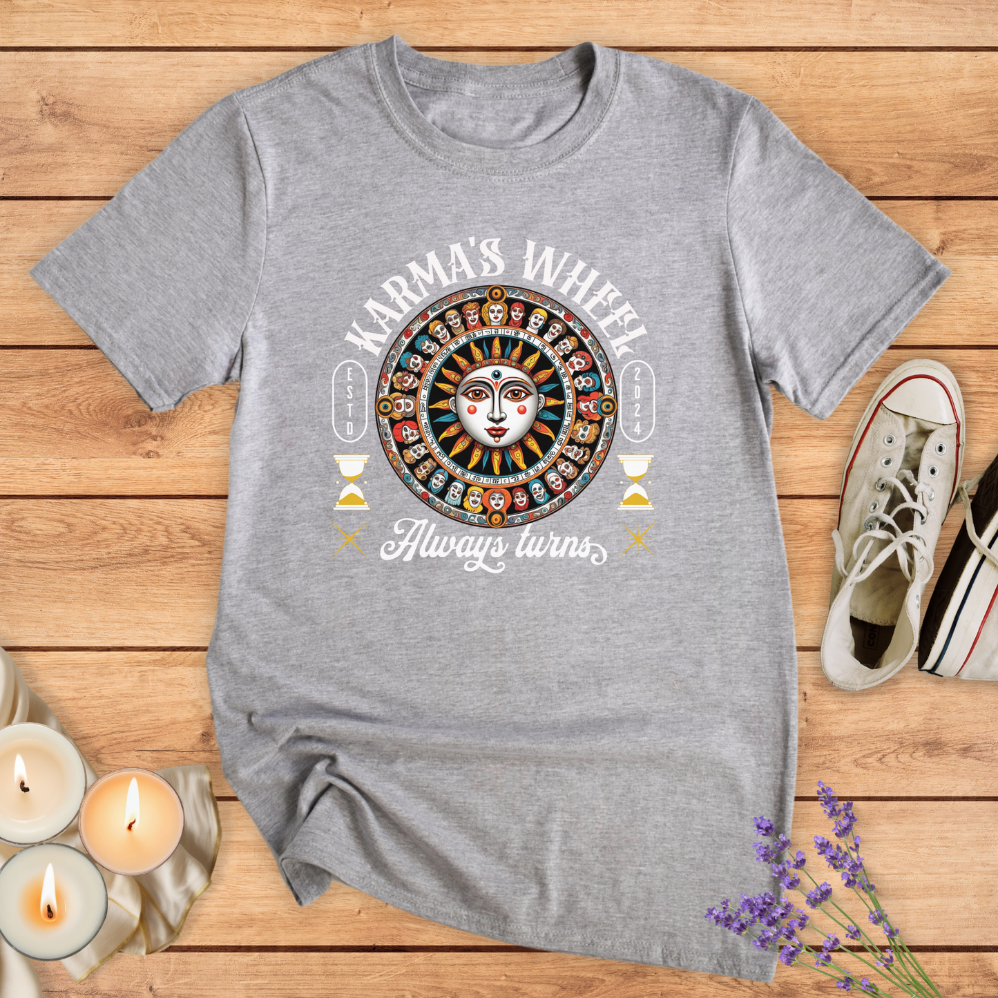 KARMA´S WHEEL T-SHIRT - Print Material - Vibe Culture