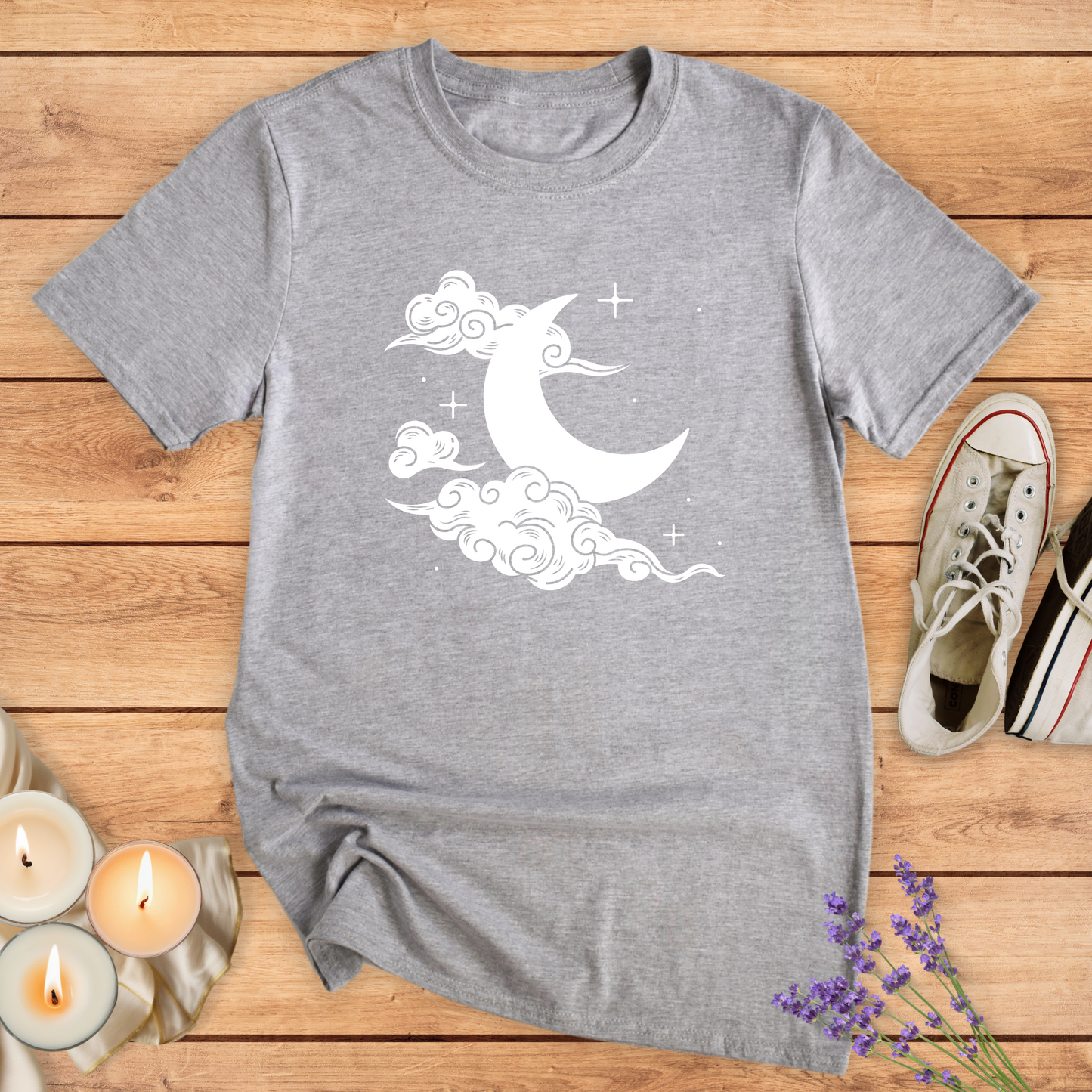MOON AND CLOUDS T-SHIRT - T-Shirt - Vibe Culture