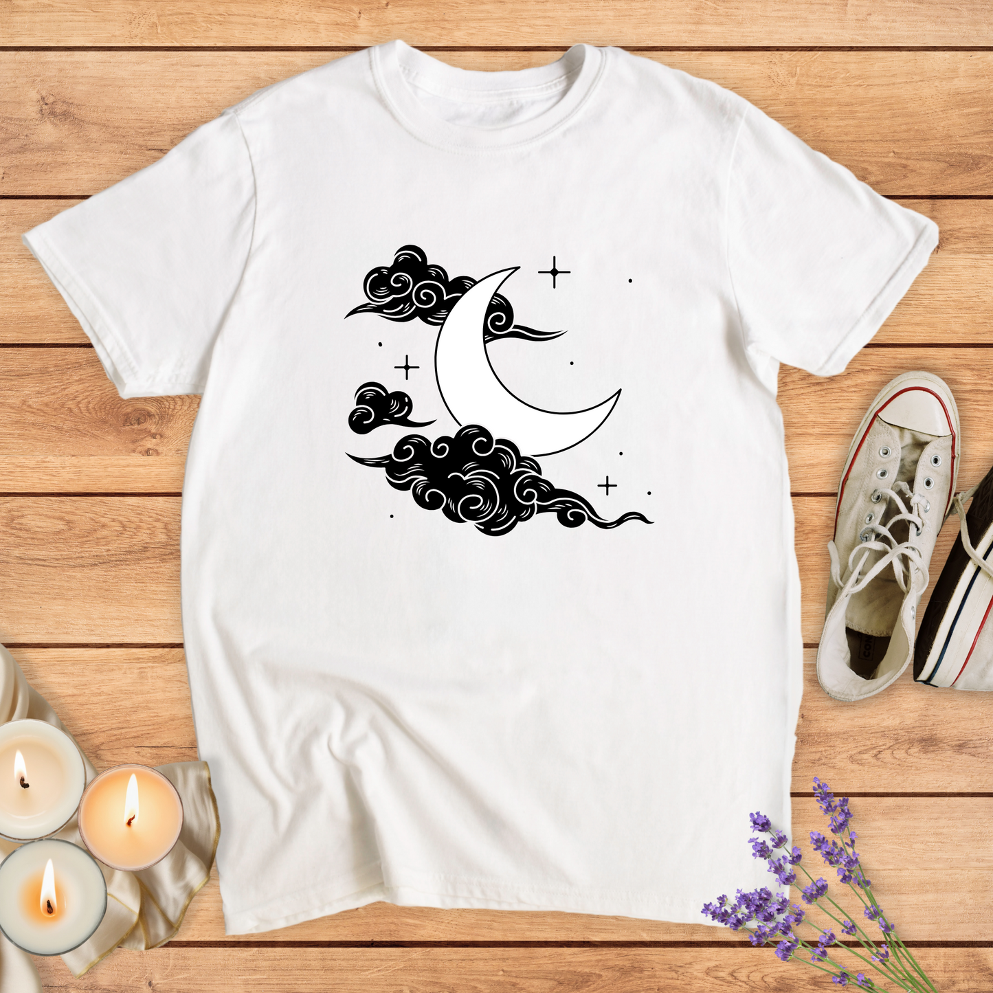 MOON AND CLOUDS T-SHIRT - T-Shirt - Vibe Culture