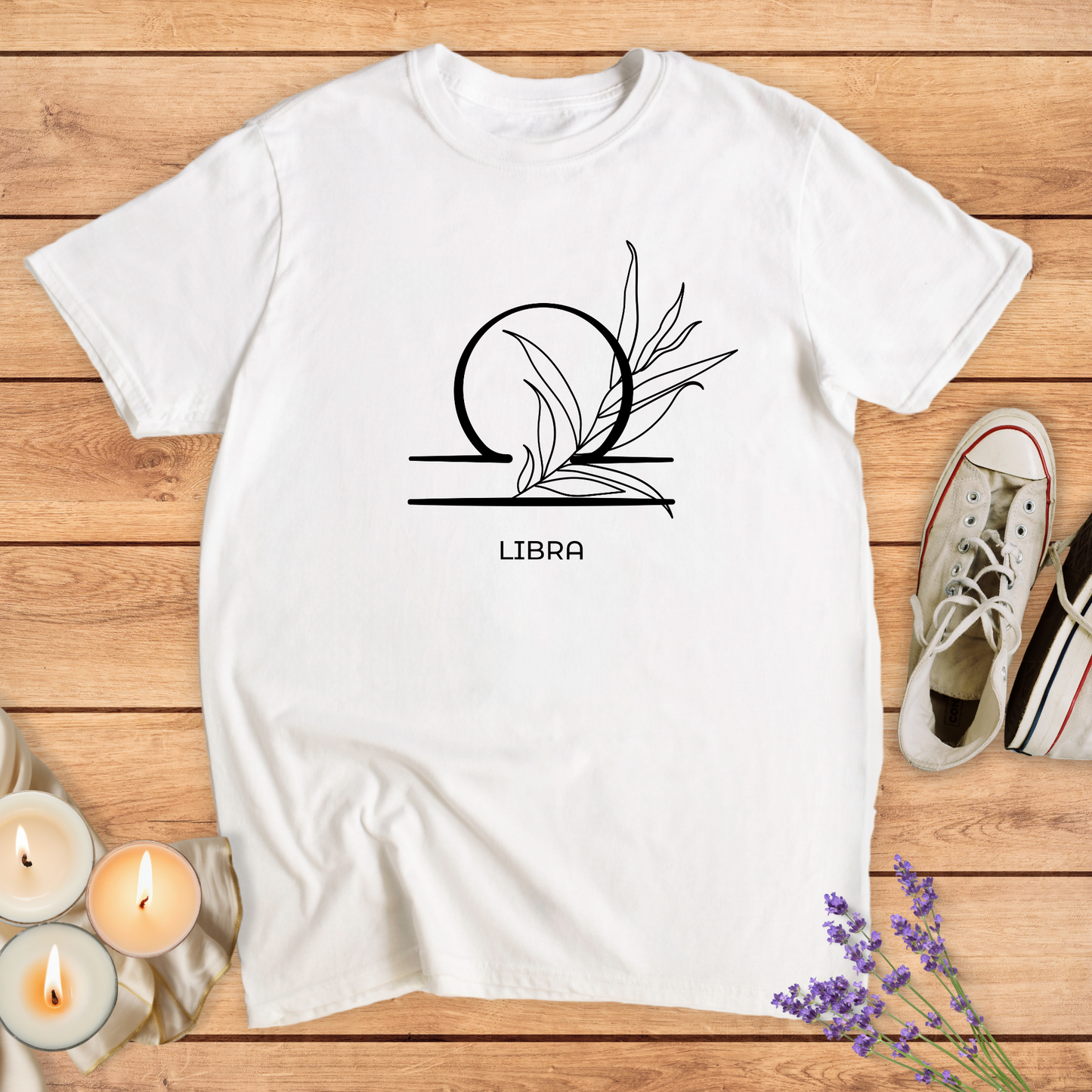 LIBRA FLOWER SIMPLE T-SHIRT