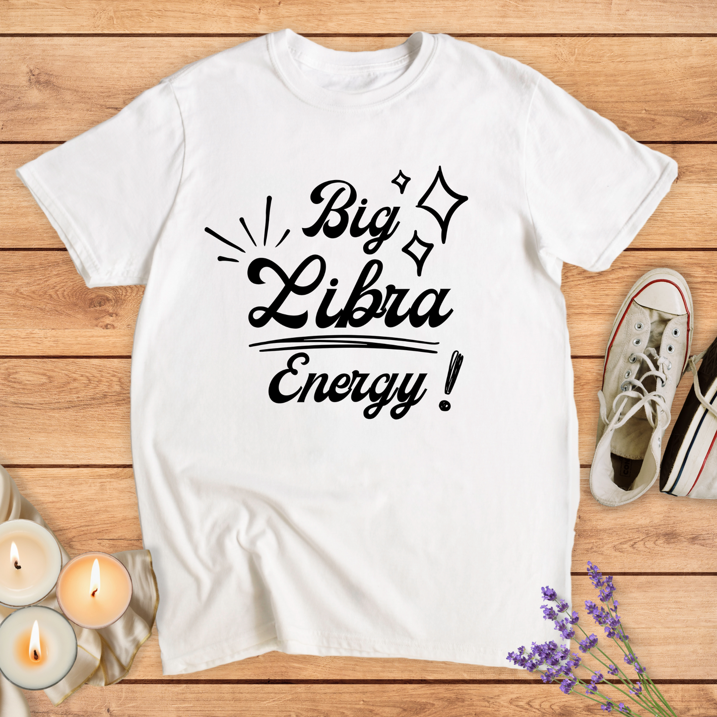 BIG LIBRA ENERGY T-SHIRT - Print Material - Vibe Culture
