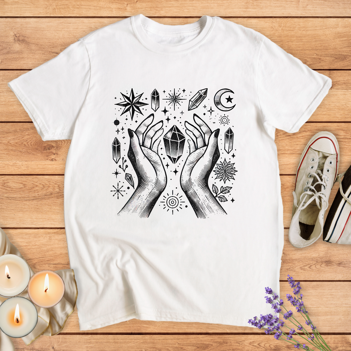 HANDS AND CRYSTALS T-SHIRT