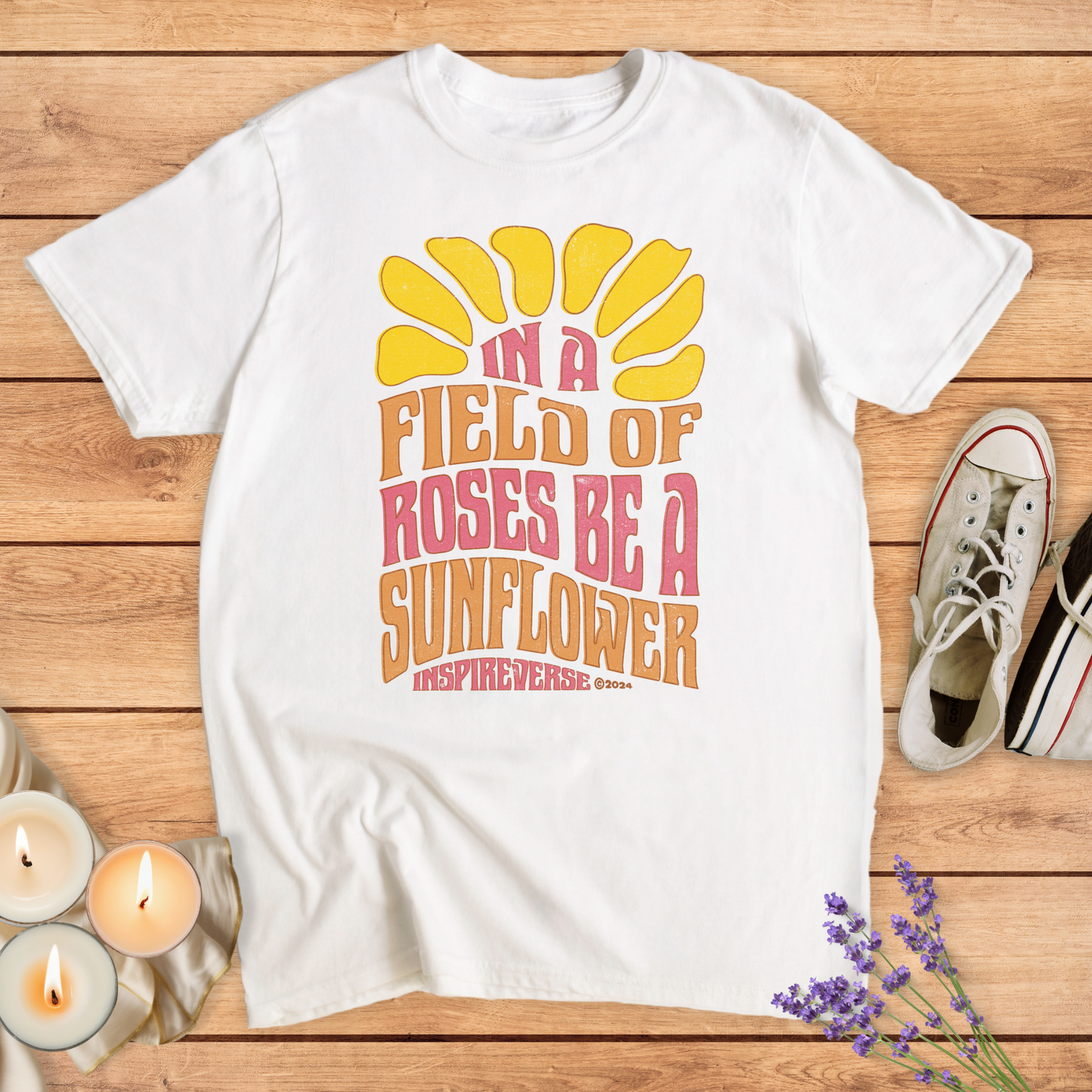 BE A SUNFLOWER T-SHIRT - Print Material - Vibe Culture