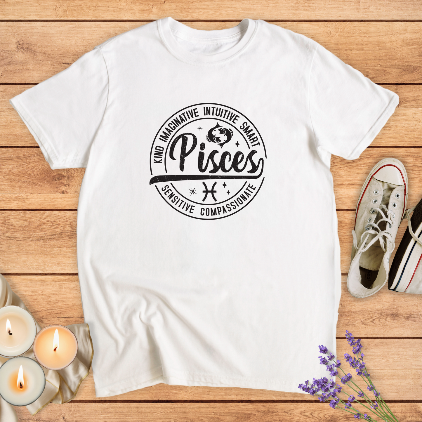 PISCES ROUND SIGN T-SHIRT