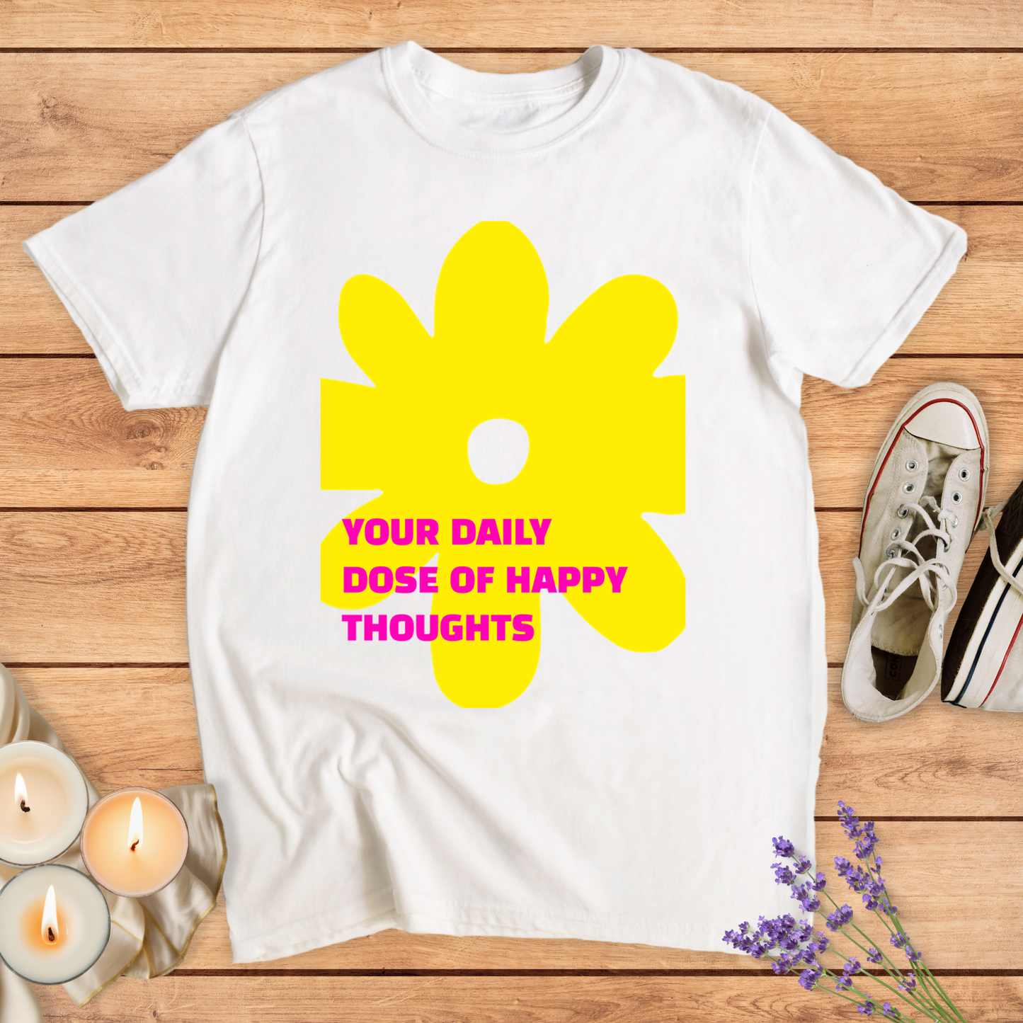 HAPPY THOUGHTS T-SHIRT - Print Material - Vibe Culture
