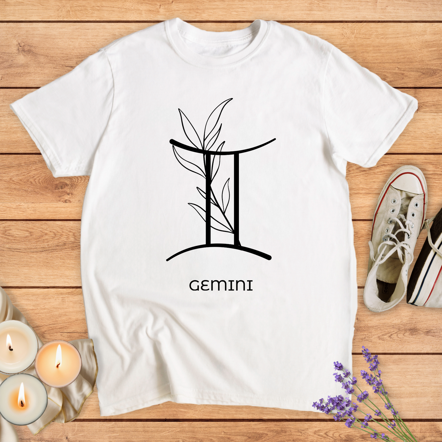 GEMINI FLOWER SIMPLE T-SHIRT