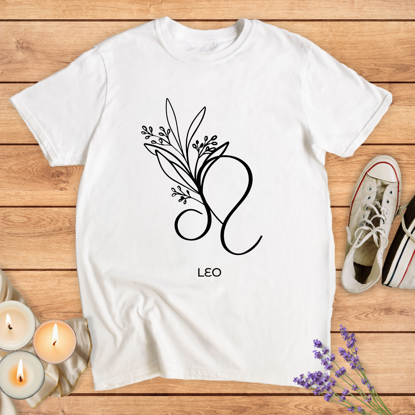 LEO FLOWER SIMPLE T-SHIRT