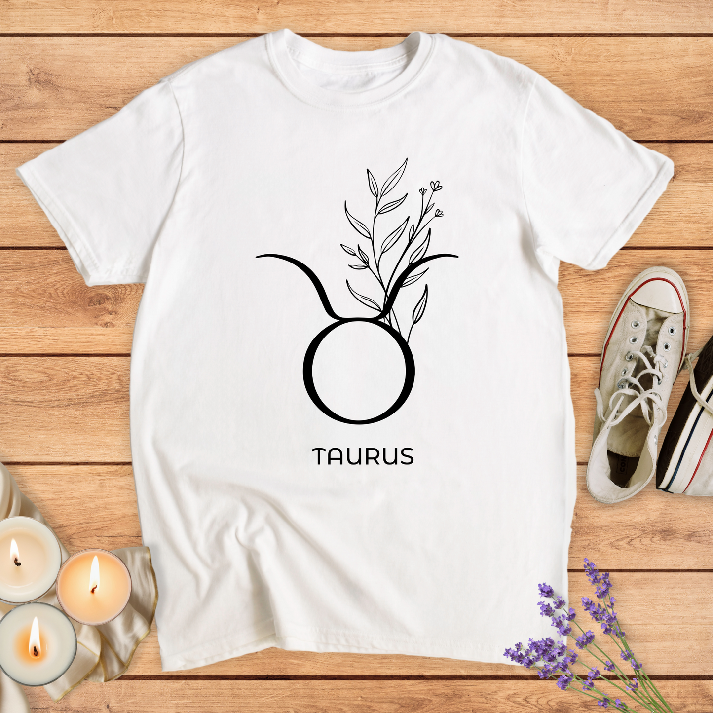 TAURUS FLOWER SIMPLE T-SHIRT