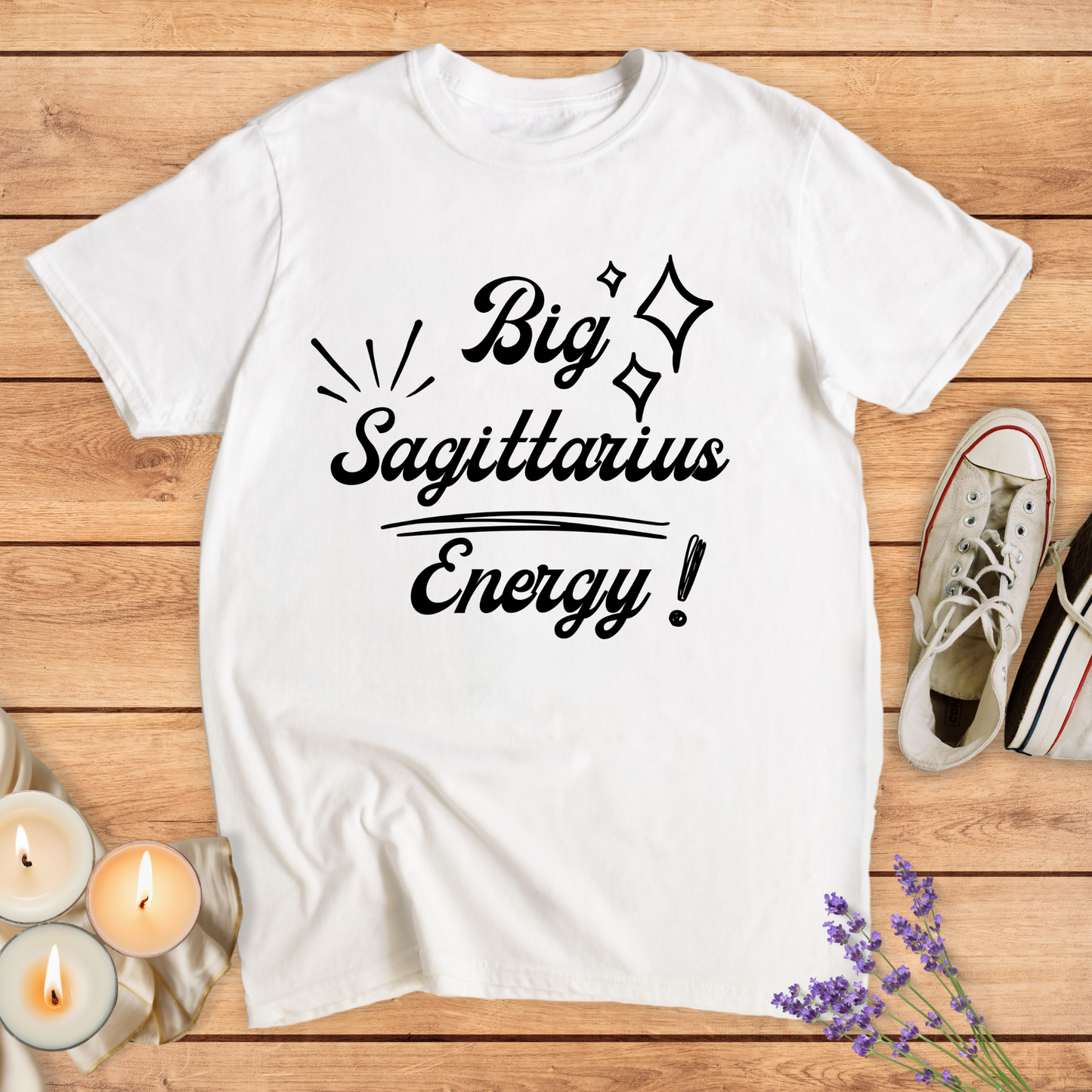 BIG SAGITTARIUS ENERGY T-SHIRT - Print Material - Vibe Culture