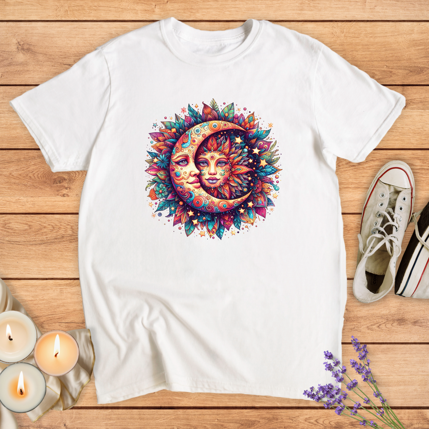 SUN & MOON COLORFUL T-SHIRT