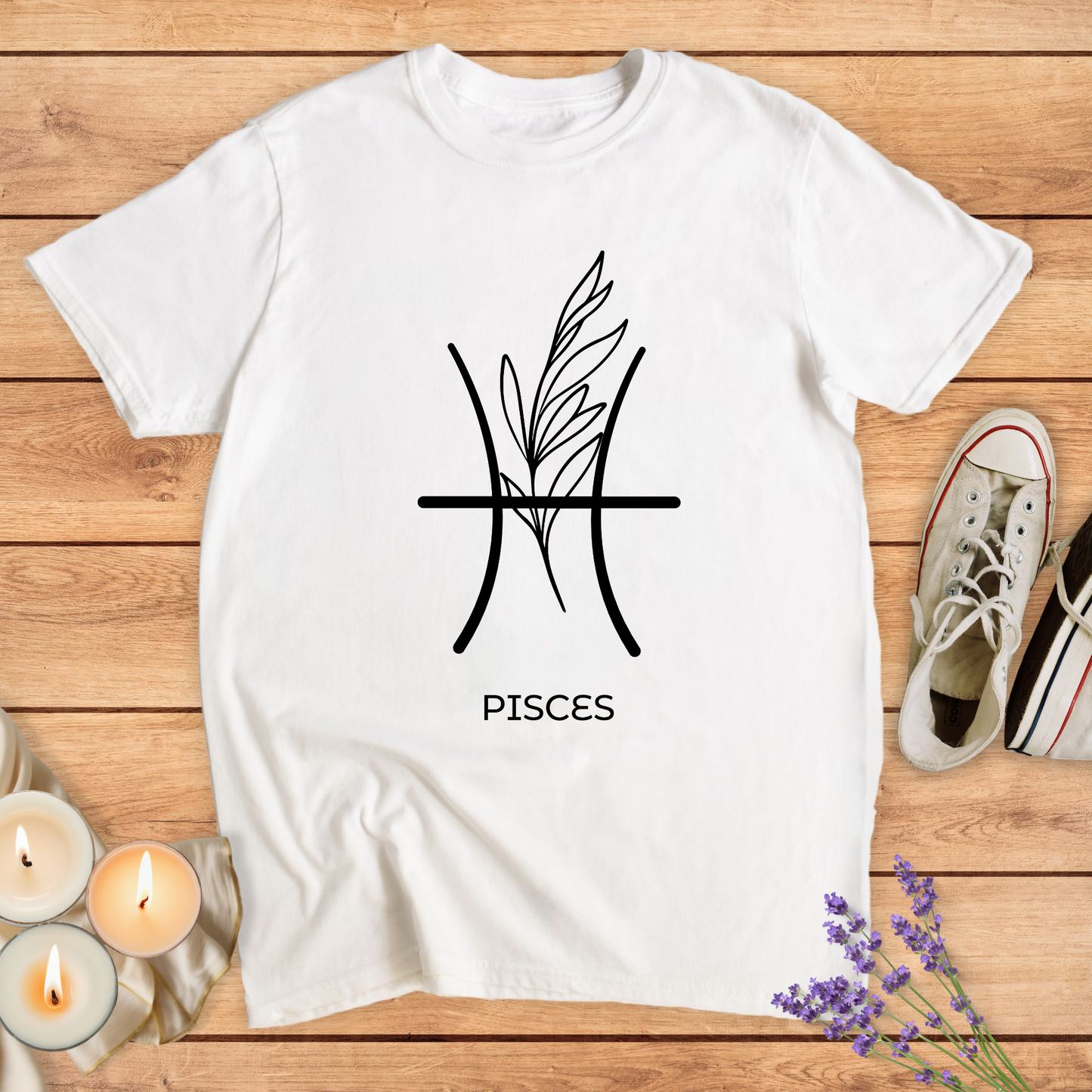 PISCES FLOWER SIMPLE T-SHIRT