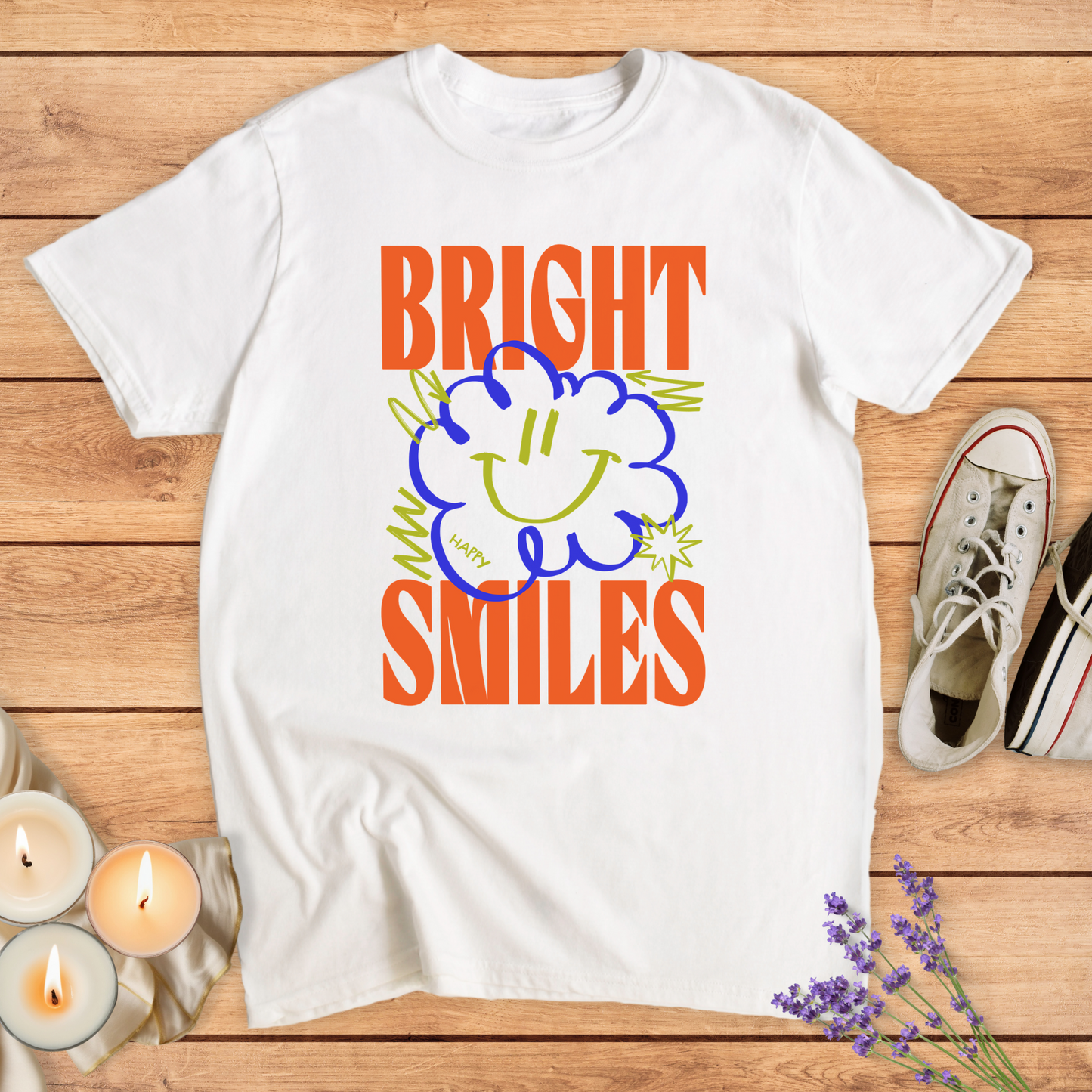 BRIGHT SMILES T-SHIRT - Print Material - Vibe Culture