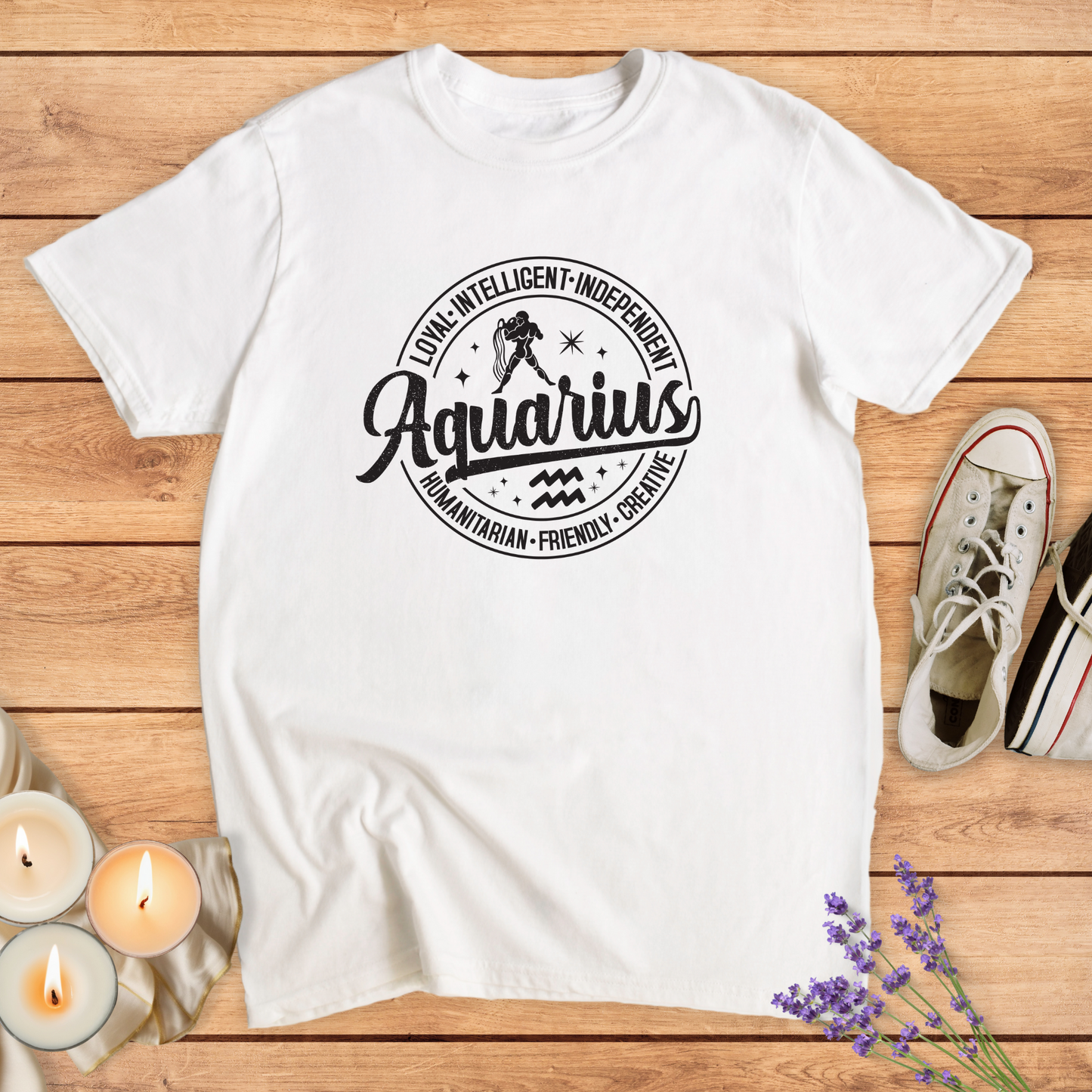 AQUARIUS ROUND SIGN T-SHIRT