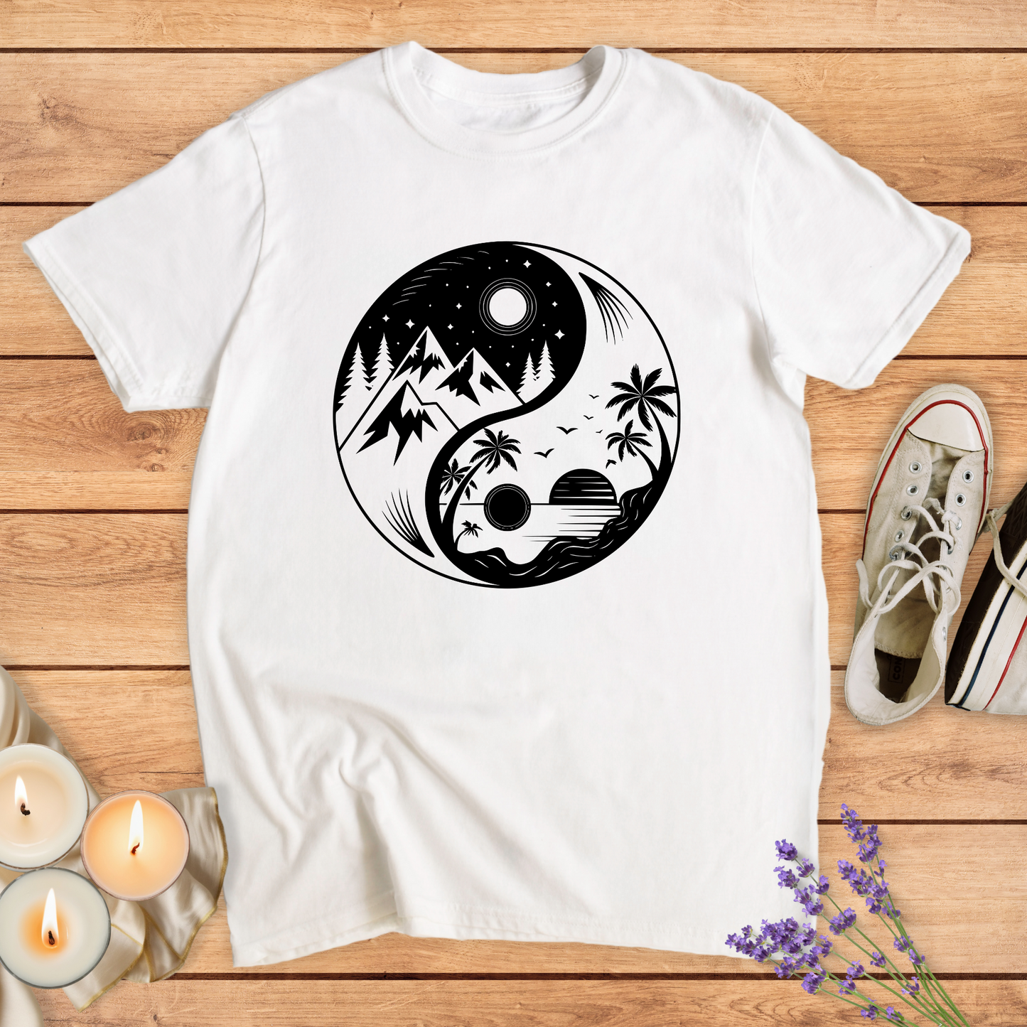 NATURE SCENE YINYANG T-SHIRT