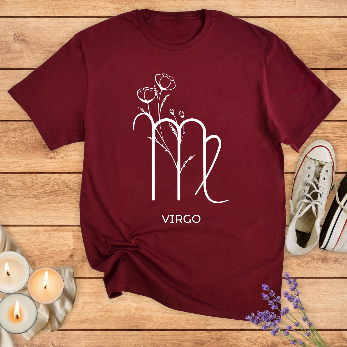 VIRGO FLOWER SIMPLE T-SHIRT